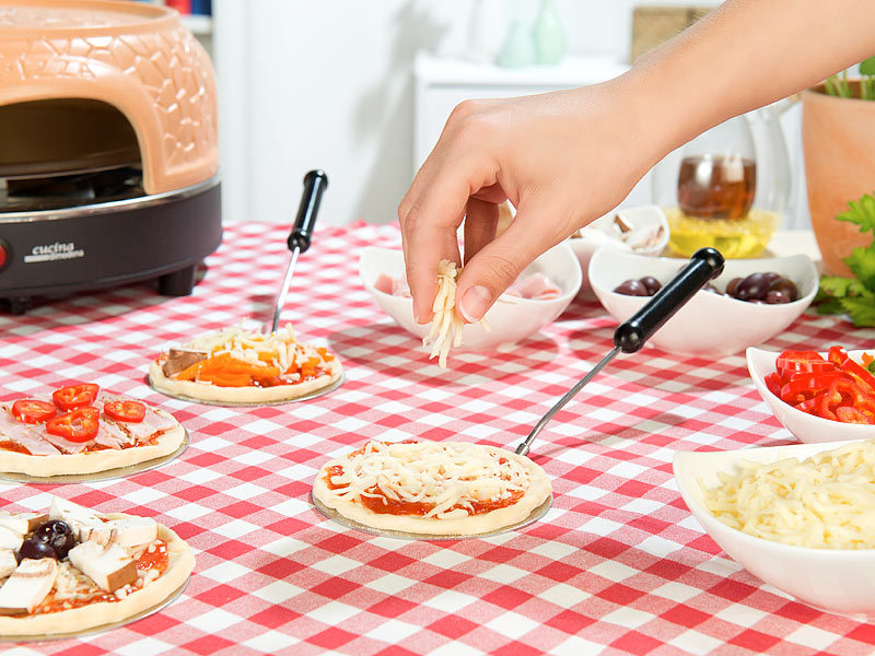 Ø 40 cm Pizza Dome Pizzaofen mit Terrakotta-Haube & Schamottenstein-Platte 