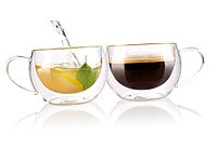 Cucina di Modena Doppelwandiges Kaffee & Tee-Glas, 2er-Set; Espressokocher, Doppelwandige Becher-Gläser Espressokocher, Doppelwandige Becher-Gläser Espressokocher, Doppelwandige Becher-Gläser Espressokocher, Doppelwandige Becher-Gläser 
