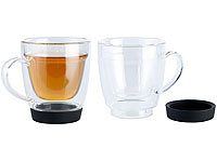 Cucina di Modena Doppelwandige Tasse für Kaffee, Tee und Co., 2er-Set; Espressokocher, Doppelwandige Becher-Gläser Espressokocher, Doppelwandige Becher-Gläser Espressokocher, Doppelwandige Becher-Gläser 