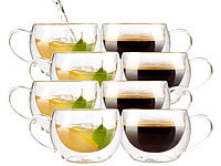 Cucina di Modena Doppelwandiges Kaffee & Tee-Glas, 8er-Set; Espressokocher, Doppelwandige Becher-Gläser Espressokocher, Doppelwandige Becher-Gläser Espressokocher, Doppelwandige Becher-Gläser 