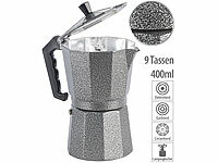 Cucina di Modena Espresso-Kocher in Hammerschlag-Optik, für 9 Tassen, 400 ml