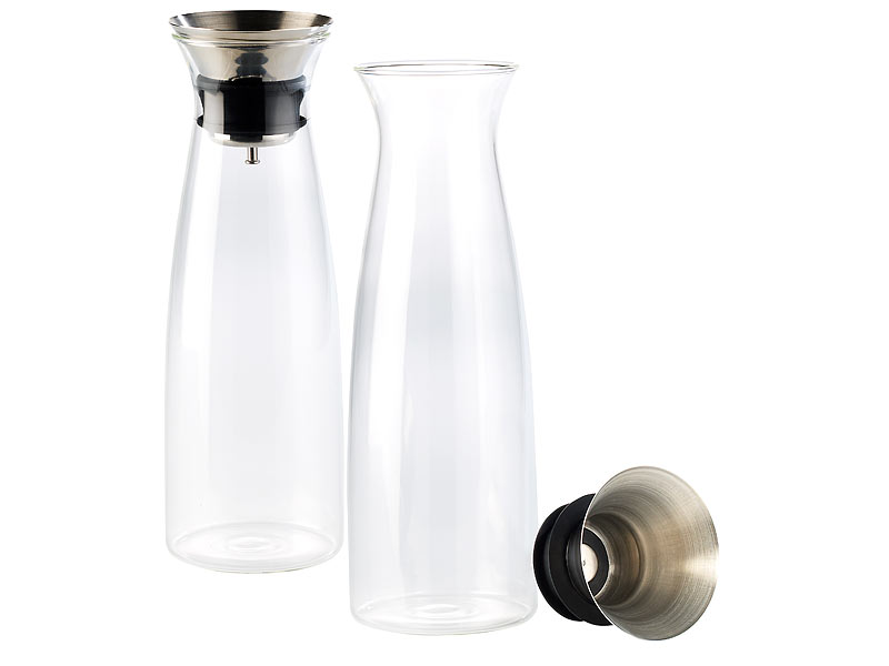 ; Wand-Flaschenöffner mit Auffangbehälter, GlasflaschenDoppelwandige Glas-Teeflaschen mit Tee-Sieb 