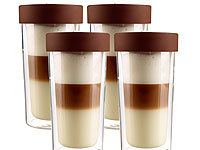 Cucina di Modena 4er-Set Isolierbecher "Coffee-to-go" aus Glas, für bis zu 250 ml