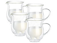 Cucina di Modena 4er-Set  doppelwandige Milchkännchen im witzigen Euterdesign,  200 ml