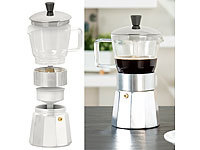 Cucina di Modena Design-Espressokocher, Kanne aus Borosilikat-Glas, 300 ml, 6 Tassen; Espressokocher für Induktion Espressokocher für Induktion Espressokocher für Induktion Espressokocher für Induktion 