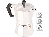 Cucina di Modena Espressokocher für 3 Tassen, Gas-, Elektro & Glaskeramik-Herd, 150 ml