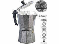 Cucina di Modena Espresso-Kocher in Hammerschlag-Optik, für 6 Tassen, 300 ml; Espressokocher für Induktion Espressokocher für Induktion 