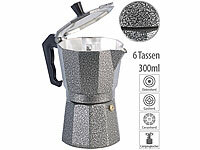 Cucina di Modena Espresso-Kocher in Hammerschlag-Optik, für 6 Tassen, 300 ml; Espressokocher für Induktion Espressokocher für Induktion Espressokocher für Induktion Espressokocher für Induktion 